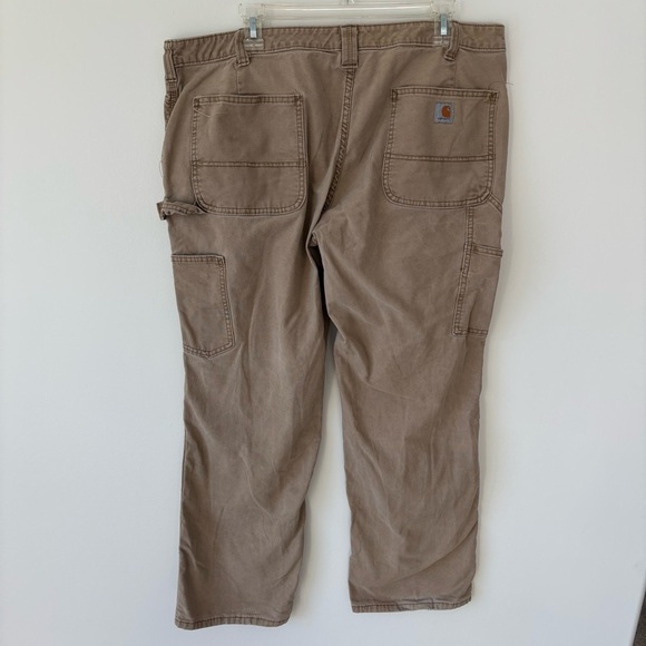 Carhartt Original Fit Tan Khaki Cargo Carpenter Utility Pant Work Plus Size - Picture 1 of 13